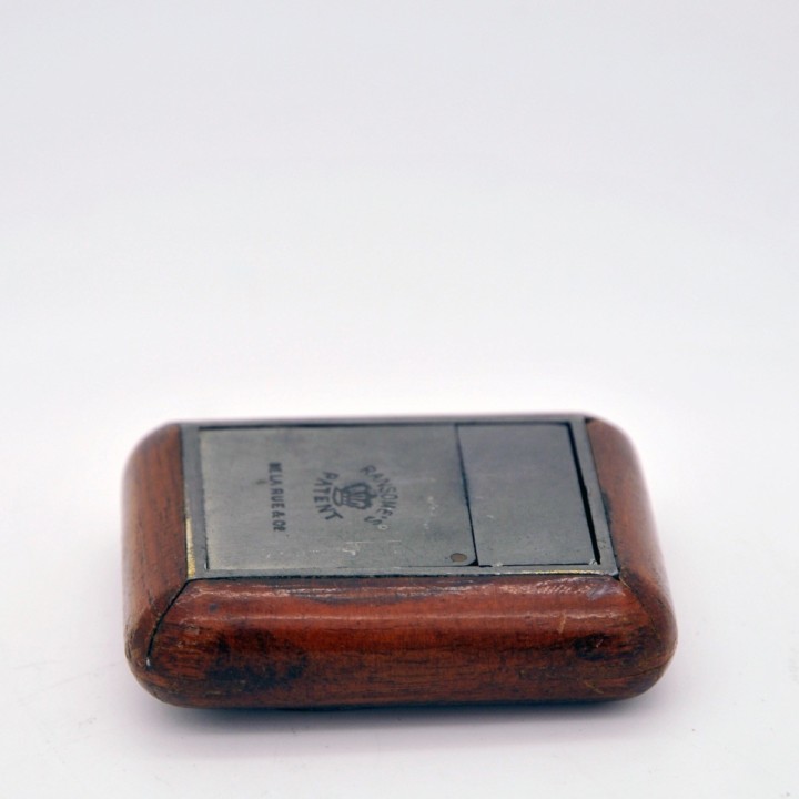 Tinteiro de navio em chumbo e mogno