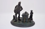 Patinated bronze inkwell, Charles X style dresser