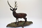 Encrier en bronze polychrome - cerf