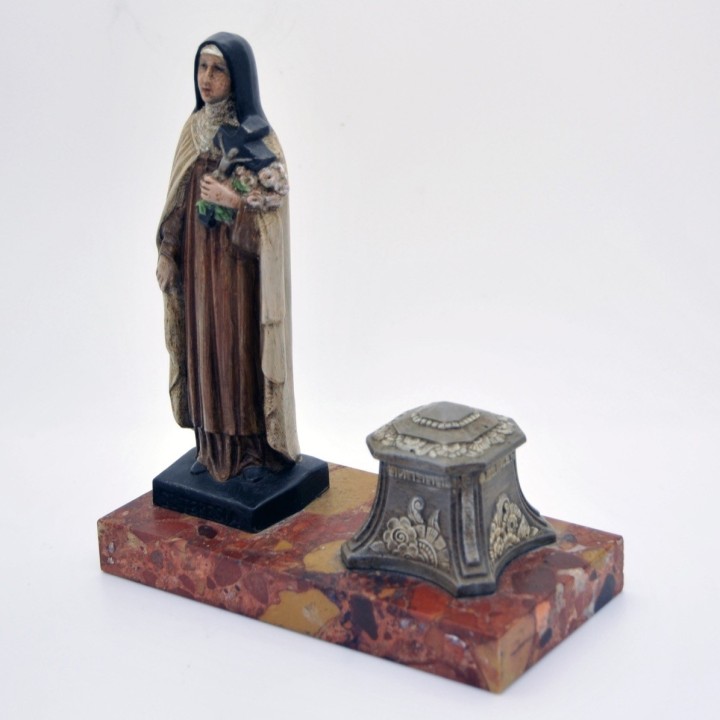 Original 1930s inkwell with the Virgin Mary