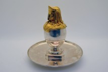Inkstand nineteenth in ancient Egypt silvered bronze