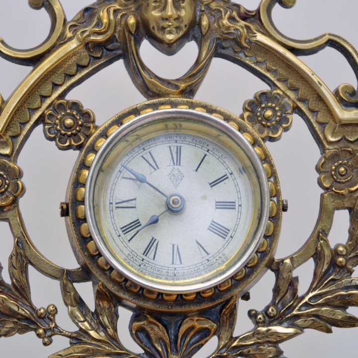 Encrier original et pendule en bronze fin XIXe français