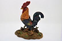 inkwell cock polychrome early twentieth bronze
