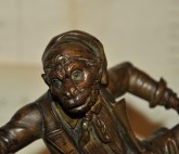 Anthropomorphic ape inkwell bronze brown patina