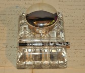 Inkwell crystal and silver 1920