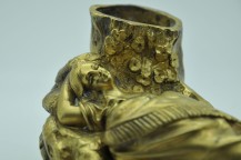 Erotic or pyrogenic inkwell in bronze nineteenth