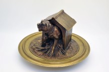Encrier en bronze à décor d'un chien de MOIGNEZ