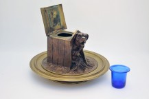 Bronze inkwell decorated with a dog MOIGNIEZ
