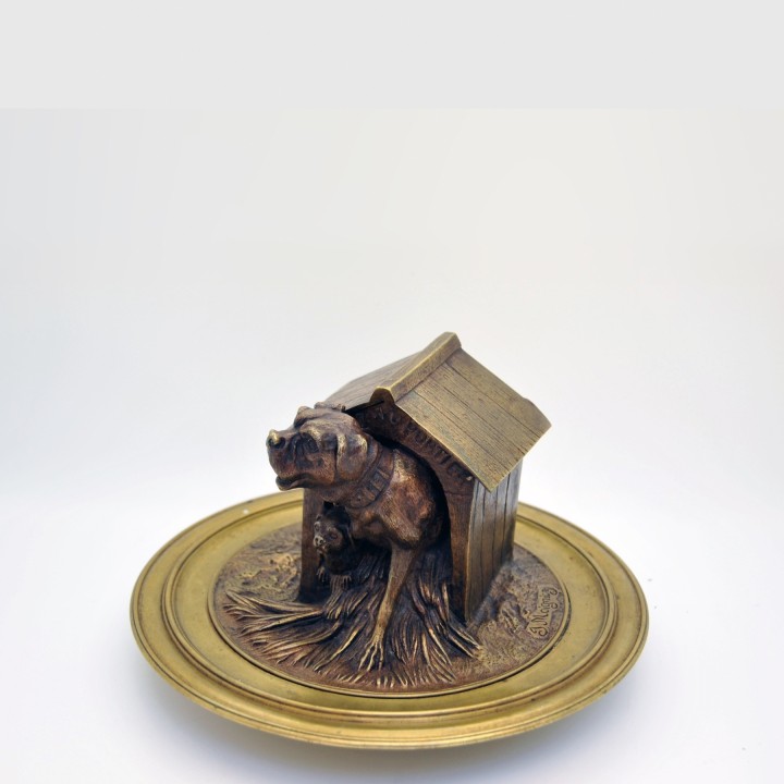 MOIGNEZ 犬饰青铜墨水台