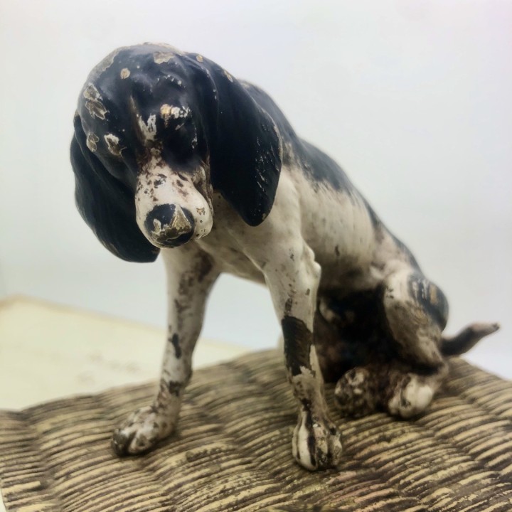 ウィーン・ブロンズのインク壺 亀を見つめる犬と猫