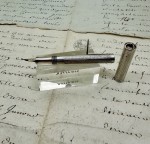 Stylo plume a pompe en argent "The Lucky"