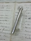 Stylo plume a pompe en argent "The Lucky"