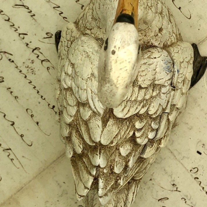 Polychrome Vienna bronze swan inkwell