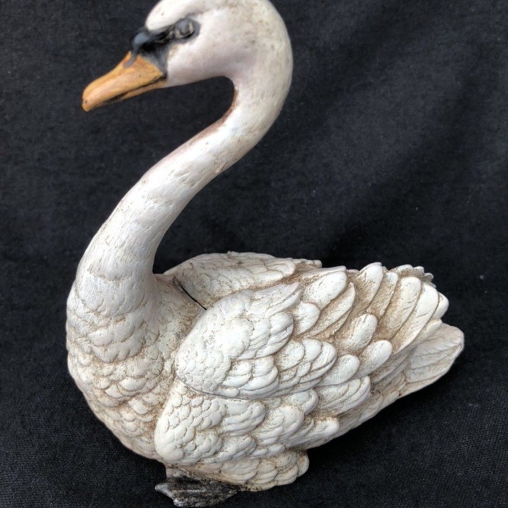 Encrier au cygne en bronze de Vienne polychrome