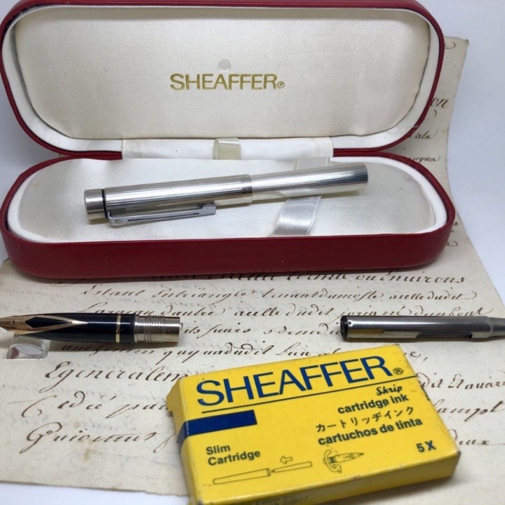 Sheaffer Targa nova em prata maciça