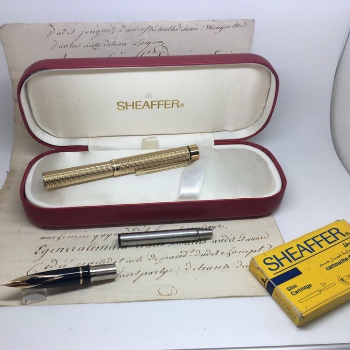 Stylo plume neuf Sheaffer Targa plaqué or