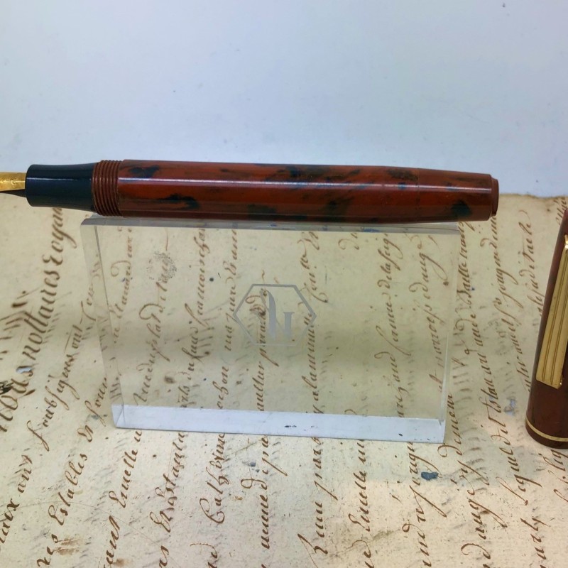 Nieuwe vulpen in gemarmerde hars 1950