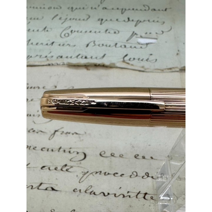Penna stilografica Waterman Flash Fill in oro massiccio 1940 con cartuccia in vetro