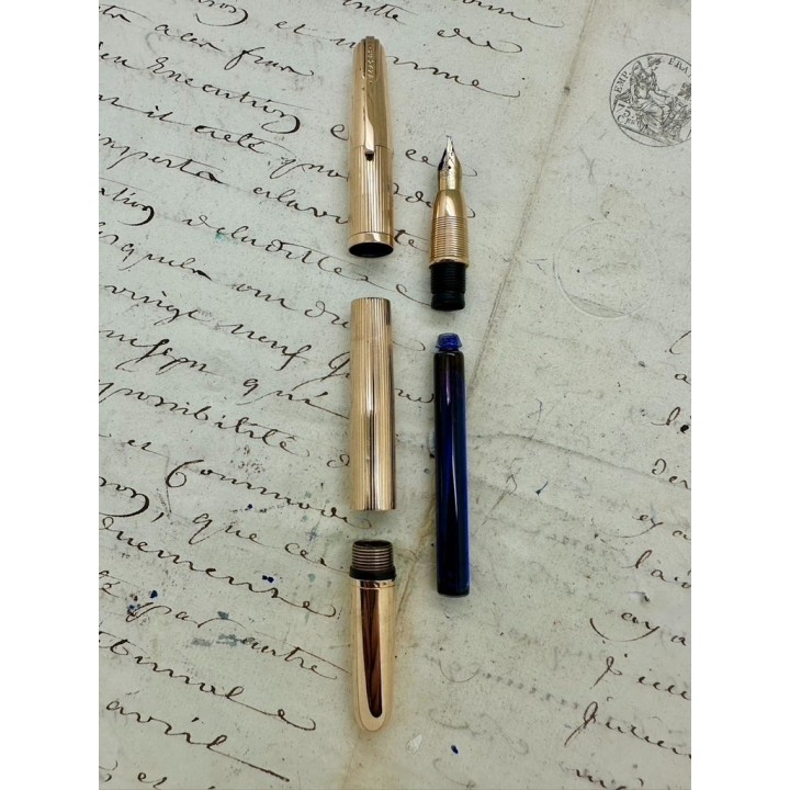 沃特曼 Waterman Flash Fill 实心金钢笔，1940年，玻璃墨胆